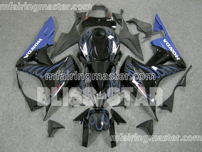 (image for) Fit for Honda CBR600RR F5 2007 2008 fairing kit injection molding Blue flames black