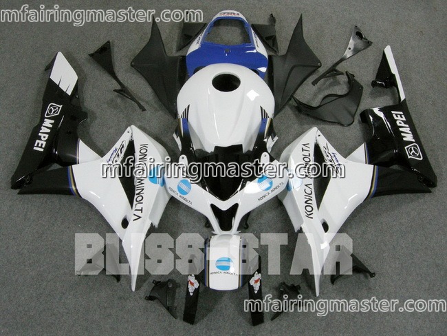 (image for) Fit for Honda CBR600RR F5 2007 2008 fairing kit injection molding Konica minolta white black