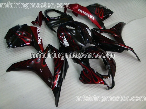 (image for) Fit for Honda CBR600RR F5 2009 2010 2011 2012 fairing kit injection molding Red flames black