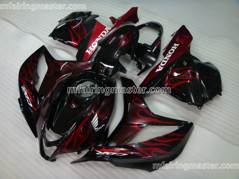 (image for) Fit for Honda CBR600RR F5 2009 2010 2011 2012 fairing kit injection molding Red flames black