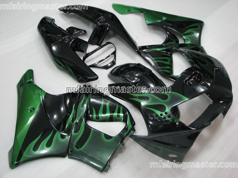 (image for) Fit for Honda CBR900RR 919 1998 1999 fairing kit Green flames black