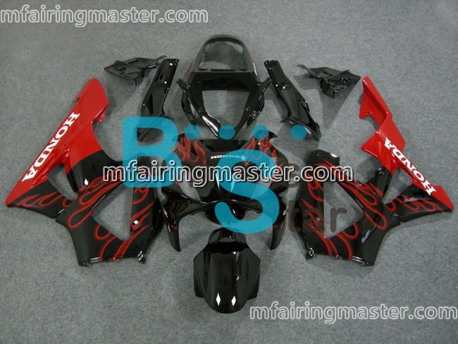 (image for) Fit for Honda CBR900RR 929 2000 2001 fairing kit injection molding Red flames black