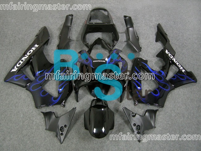 (image for) Fit for Honda CBR900RR 929 2000 2001 fairing kit injection molding Blue flames black