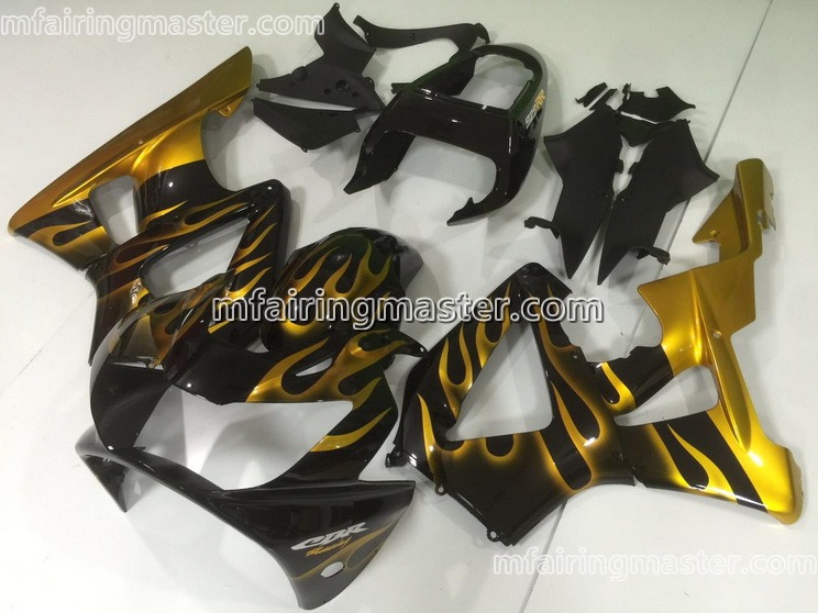 (image for) Fit for Honda CBR900RR 929 2000 2001 fairing kit injection molding Golden yellow flames