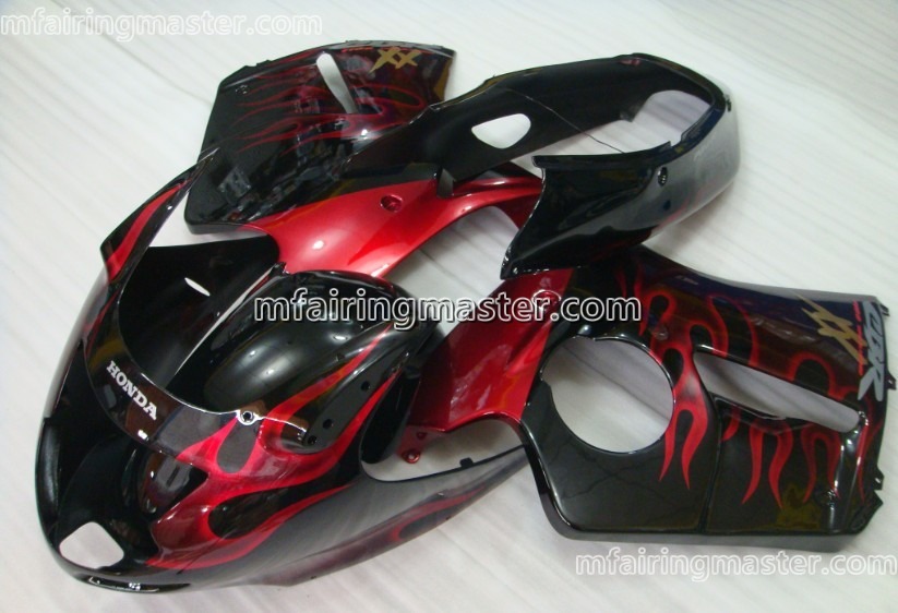 (image for) Fit for Honda CBR 1100XX supper blackbird 1997 1998 1999 2000 2001 2002 2003 2004 2005 2006 2007 fairing kit injection molding Red flame black