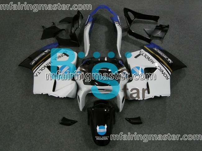 (image for) Fit for Honda VFR800 1998 1999 2000 2001 fairing kit Konica minolta white blue