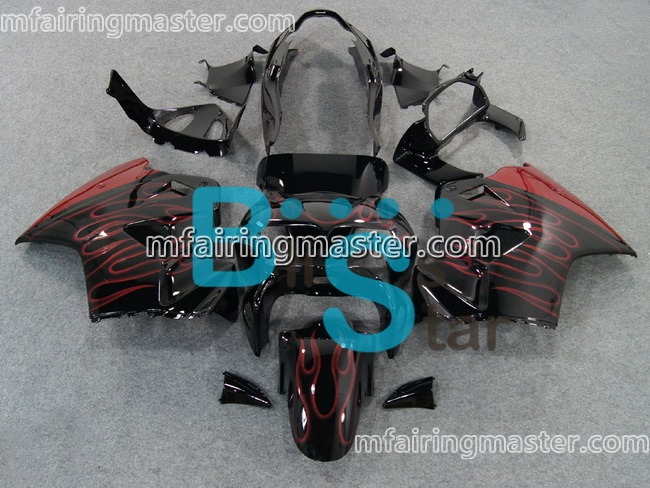 (image for) Fit for Honda VFR800 1998 1999 2000 2001 fairing kit Red flame black