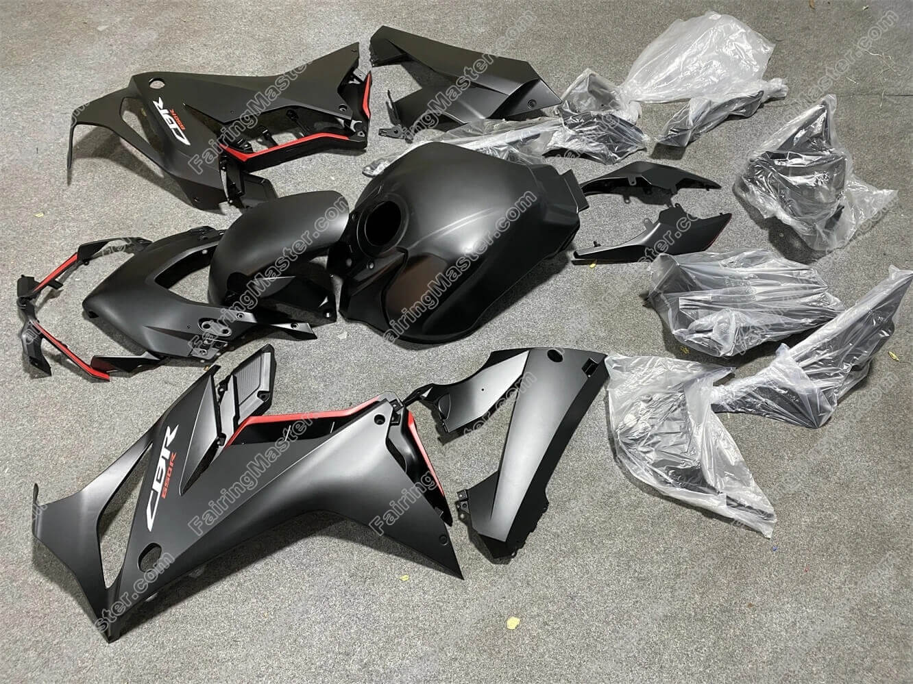 (image for) Fairing kit fit for Honda CBR650R 2019-2023 black red white 112