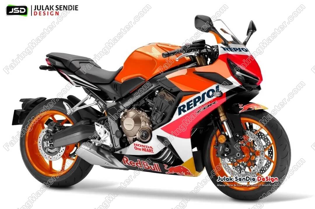 (image for) Fairing kit fit for Honda CBR650R 2019-2023 orange white 128