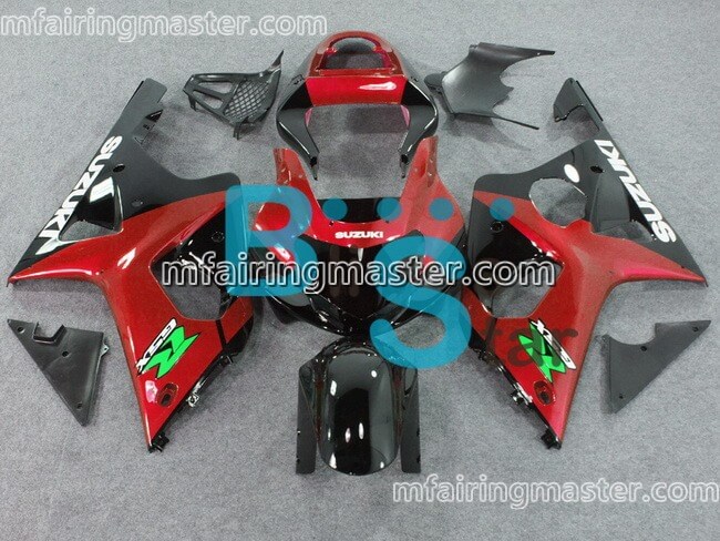 (image for) Fit for Suzuki GSXR 1000 K1 K2 2000 2001 2002 fairing kit injection molding Red black