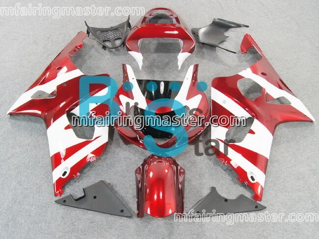 (image for) Fit for Suzuki GSXR 1000 K1 K2 2000 2001 2002 fairing kit injection molding Red white