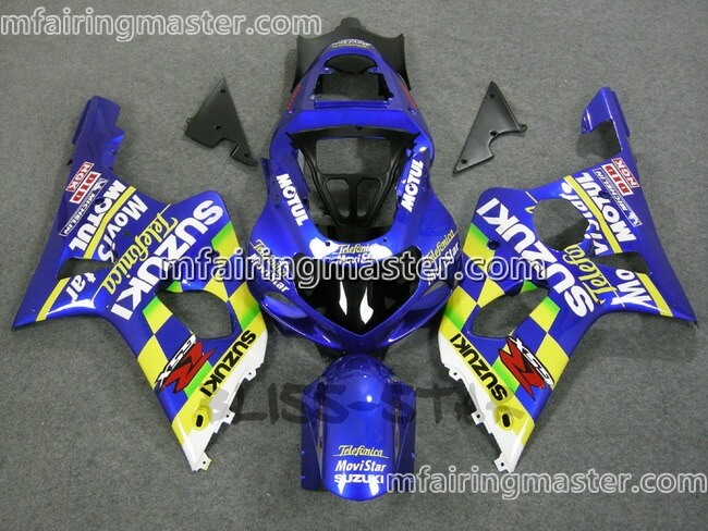 (image for) Fit for Suzuki GSXR 1000 K1 K2 2000 2001 2002 fairing kit injection molding Yellow blue