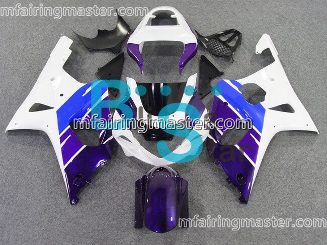 (image for) Fit for Suzuki GSXR 1000 K1 K2 2000 2001 2002 fairing kit injection molding Blue white