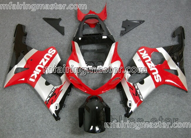 (image for) Fit for Suzuki GSXR 1000 K1 K2 2000 2001 2002 fairing kit injection molding Silver red