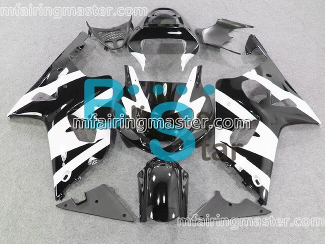 (image for) Fit for Suzuki GSXR 1000 K1 K2 2000 2001 2002 fairing kit injection molding White black