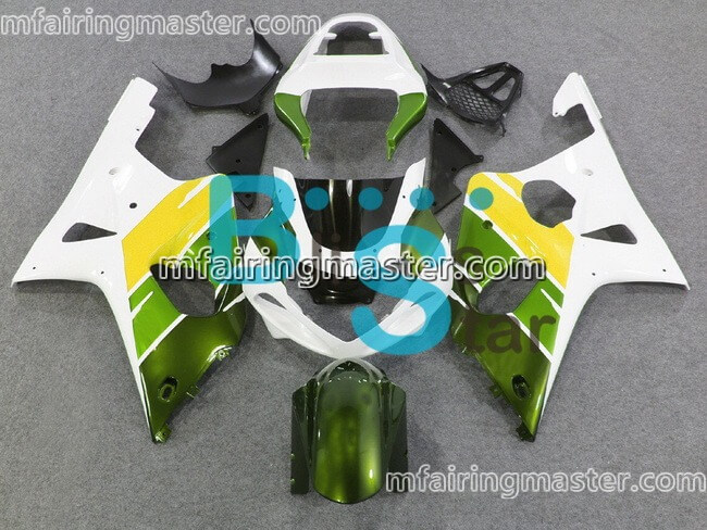 (image for) Fit for Suzuki GSXR 1000 K1 K2 2000 2001 2002 fairing kit injection molding Green white