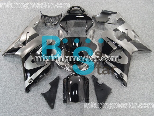 (image for) Fit for Suzuki GSXR 1000 K1 K2 2000 2001 2002 fairing kit injection molding Silver black