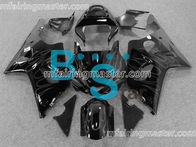 (image for) Fit for Suzuki GSXR 1000 K1 K2 2000 2001 2002 fairing kit injection molding Smoking flame black