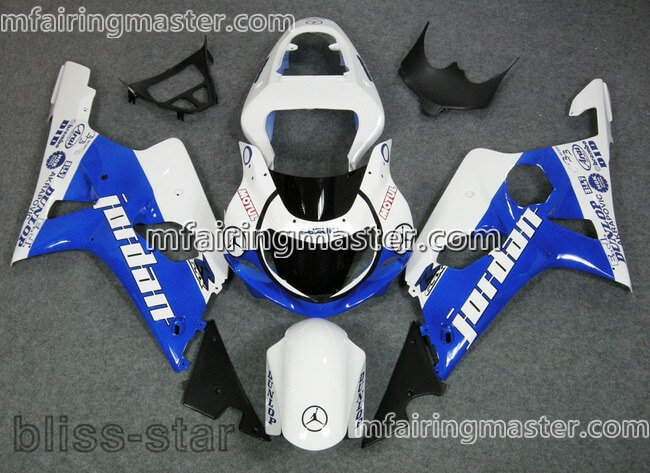 (image for) Fit for Suzuki GSXR 1000 K1 K2 2000 2001 2002 fairing kit injection molding Jordan white blue