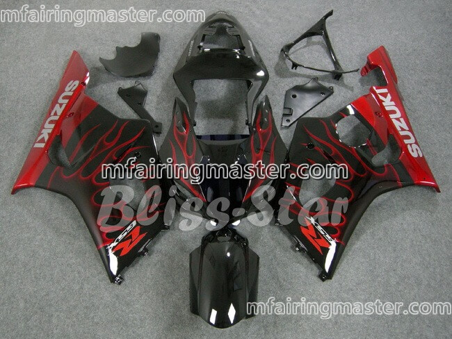 (image for) Fit for Suzuki GSXR 1000 K3 2003 2004 fairing kit injection molding Red flame black