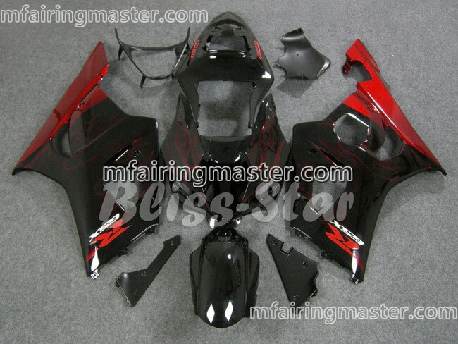 (image for) Fit for Suzuki GSXR 1000 K3 2003 2004 fairing kit injection molding Red flame black