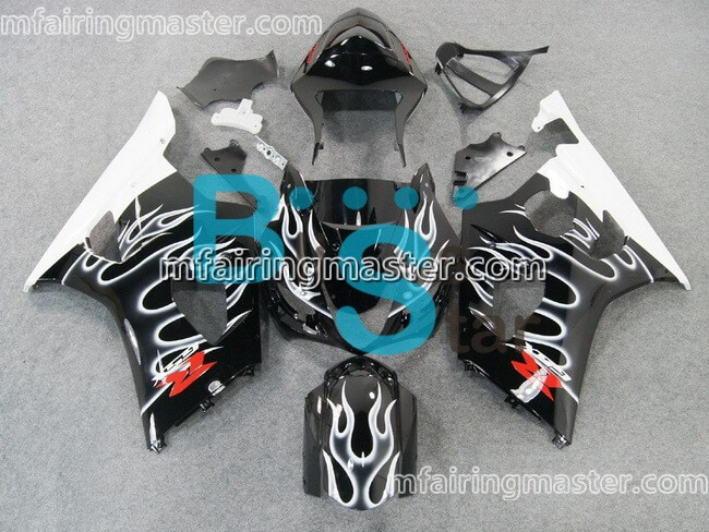 (image for) Fit for Suzuki GSXR 1000 K3 2003 2004 fairing kit injection molding White flame black