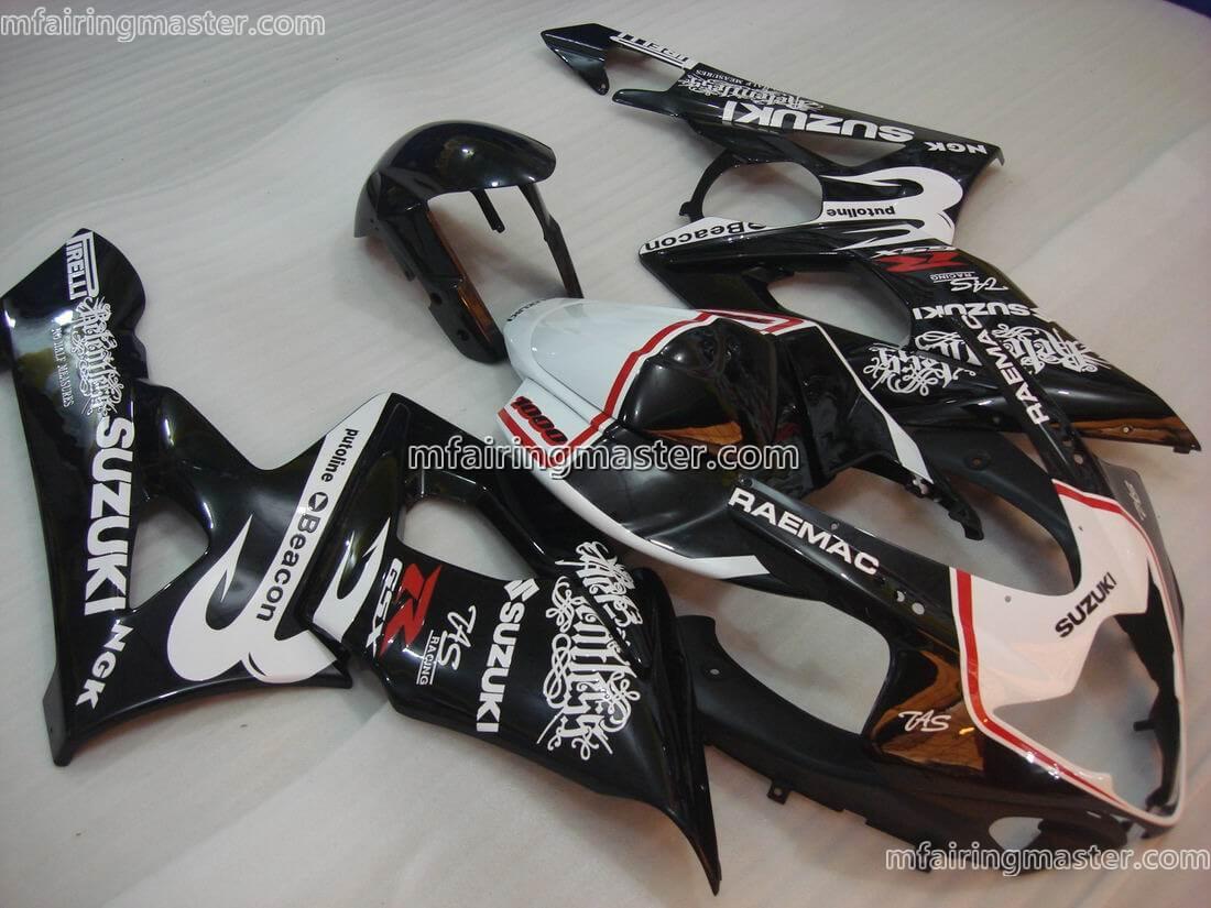 (image for) Fit for Suzuki GSXR 1000 K5 2005 2006 fairing kit injection molding Black white