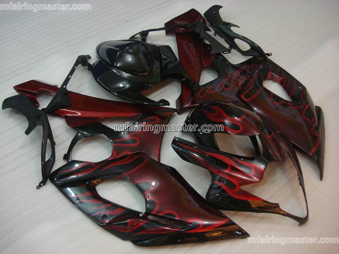 (image for) Fit for Suzuki GSXR 1000 K5 2005 2006 fairing kit injection molding Red flame black