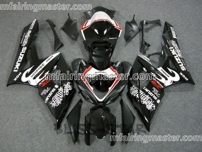 (image for) Fit for Suzuki GSXR 1000 K5 2005 2006 fairing kit injection molding Black white