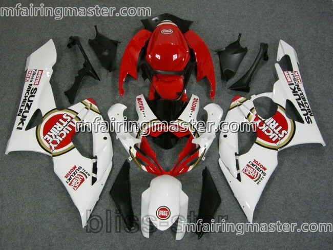 (image for) Fit for Suzuki GSXR 1000 K5 2005 2006 fairing kit injection molding Lucky strike white red