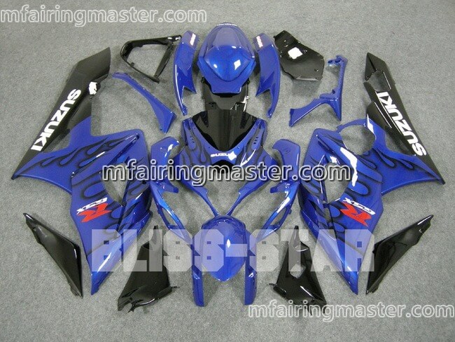 (image for) Fit for Suzuki GSXR 1000 K5 2005 2006 fairing kit injection molding Black flame blue