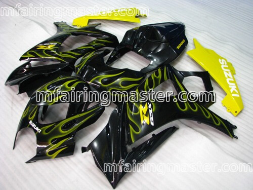 (image for) Fit for Suzuki GSXR 1000 K7 2007 2008 fairing kit injection molding Yellow flame black