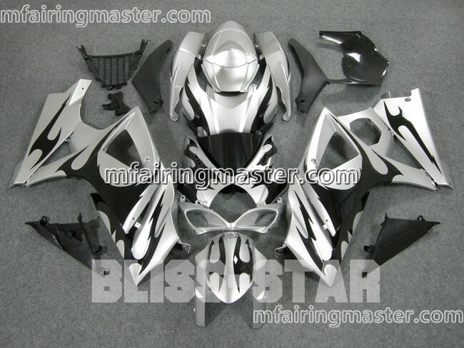 (image for) Fit for Suzuki GSXR 1000 K7 2007 2008 fairing kit injection molding Silver black