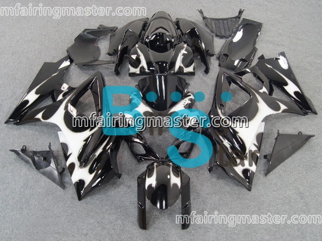 (image for) Fit for Suzuki GSXR 1000 K7 2007 2008 fairing kit injection molding Black white