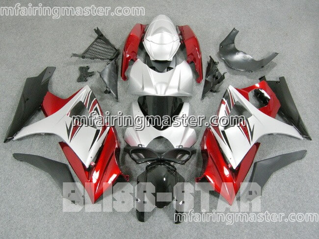 (image for) Fit for Suzuki GSXR 1000 K7 2007 2008 fairing kit injection molding Silver red