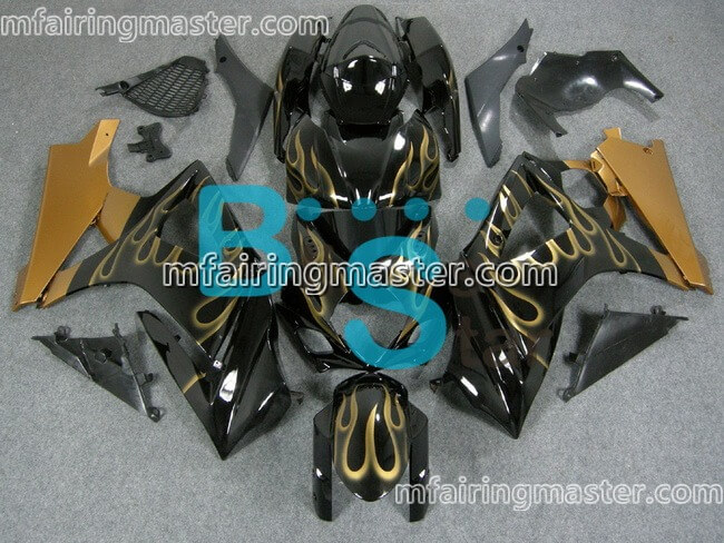 (image for) Fit for Suzuki GSXR 1000 K7 2007 2008 fairing kit injection molding Flame black