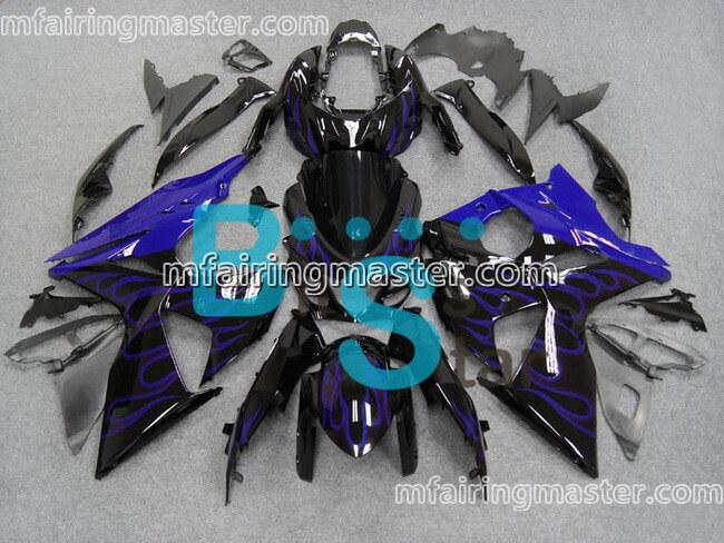 (image for) Fit for Suzuki GSXR 1000 K9 2009 2010 2011 2012 2013 2014 2015 2016 fairing kit injection molding blue flame black