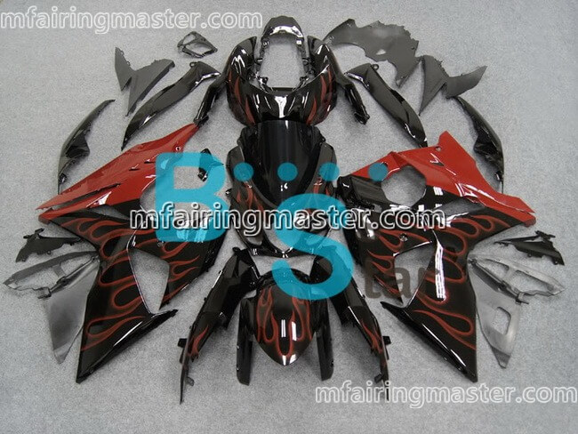 (image for) Fit for Suzuki GSXR 1000 K9 2009 2010 2011 2012 2013 2014 2015 2016 fairing kit injection molding red flame black