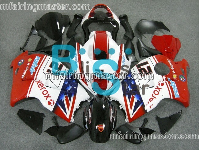 (image for) Fit for Suzuki GSXR 1300 Hayabusa 1999 2000 2001 2002 2003 2004 2005 2006 2007 fairing kit injection molding Red white