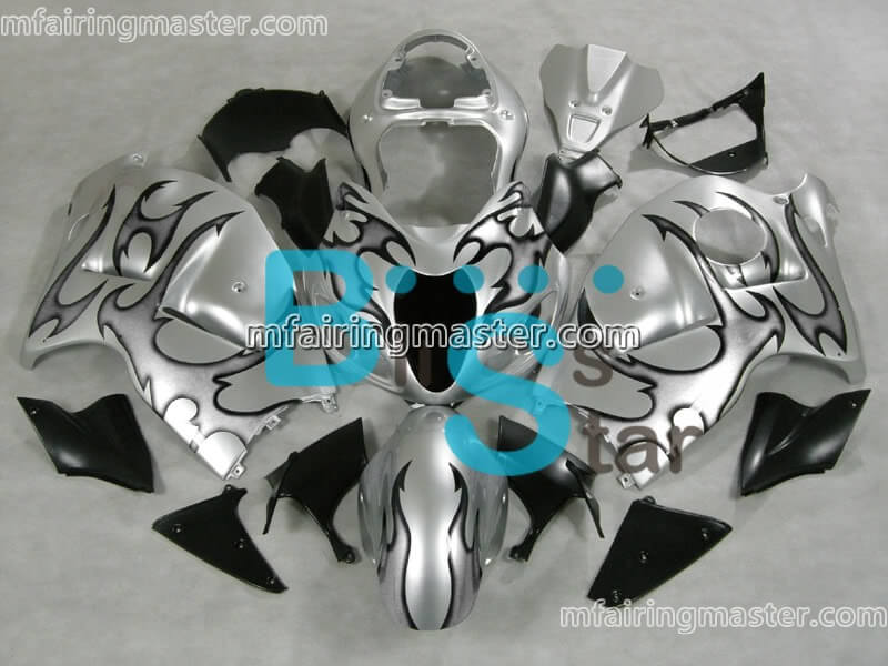 (image for) Fit for Suzuki GSXR 1300 Hayabusa 1999 2000 2001 2002 2003 2004 2005 2006 2007 fairing kit injection molding Silver black