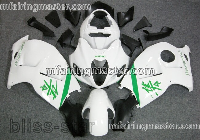 (image for) Fit for Suzuki GSXR 1300 Hayabusa 1999 2000 2001 2002 2003 2004 2005 2006 2007 fairing kit injection molding White - Click Image to Close