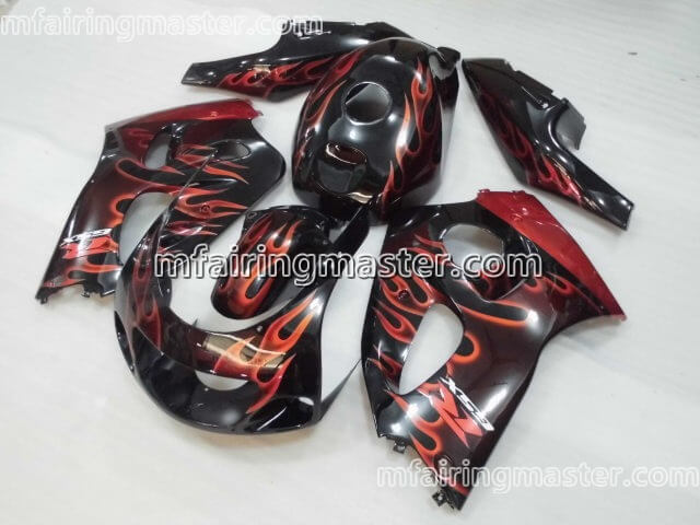 (image for) Fit for Suzuki GSXR 600 750 1996 1997 1998 1999 2000 fairing kit Red flame black