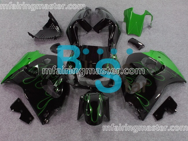 (image for) Fit for Suzuki GSXR 600 750 1996 1997 1998 1999 2000 fairing kit Green flame black