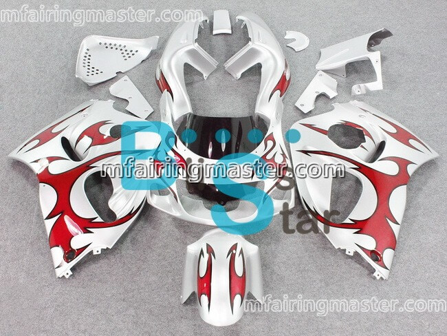 (image for) Fit for Suzuki GSXR 600 750 1996 1997 1998 1999 2000 fairing kit Silver red