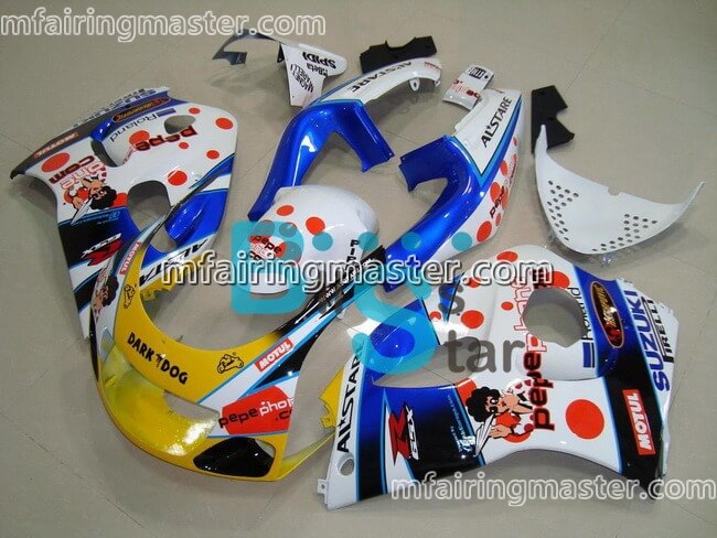 (image for) Fit for Suzuki GSXR 600 750 1996 1997 1998 1999 2000 fairing kit Pepe phone yellow white