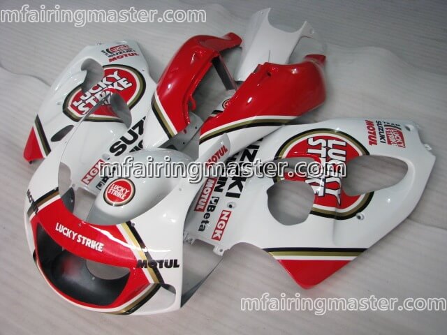 (image for) Fit for Suzuki GSXR 600 750 1996 1997 1998 1999 2000 fairing kit Lucky strike red white