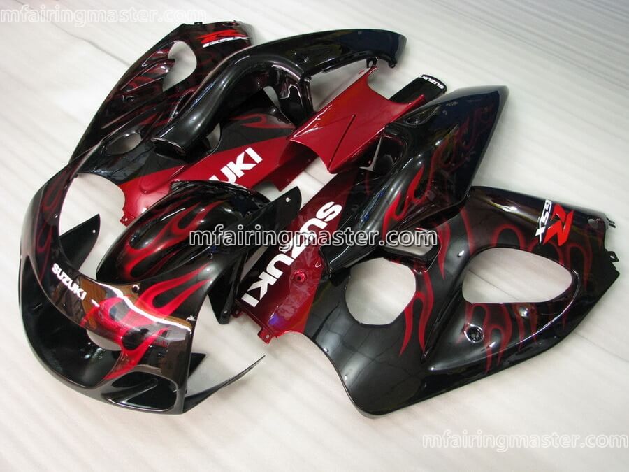 (image for) Fit for Suzuki GSXR 600 750 1996 1997 1998 1999 2000 fairing kit Red flame black