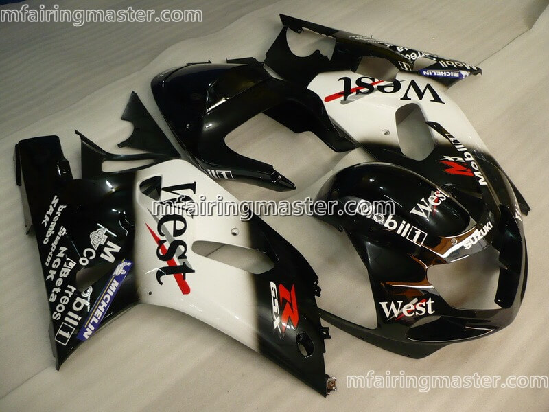 (image for) Fit for Suzuki GSXR 600 750 k1 2001 2002 2003 fairing kit injection molding West black white