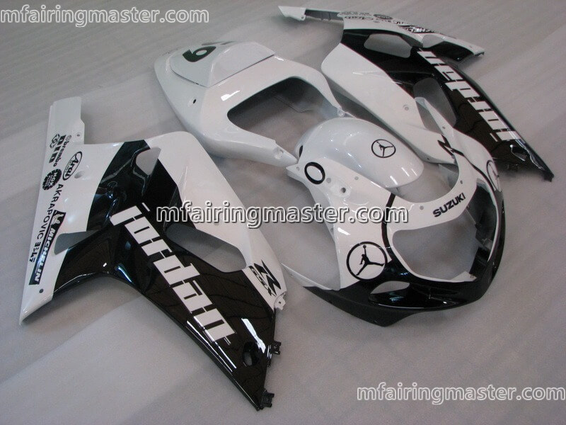 (image for) Fit for Suzuki GSXR 600 750 k1 2001 2002 2003 fairing kit injection molding Jordan black white