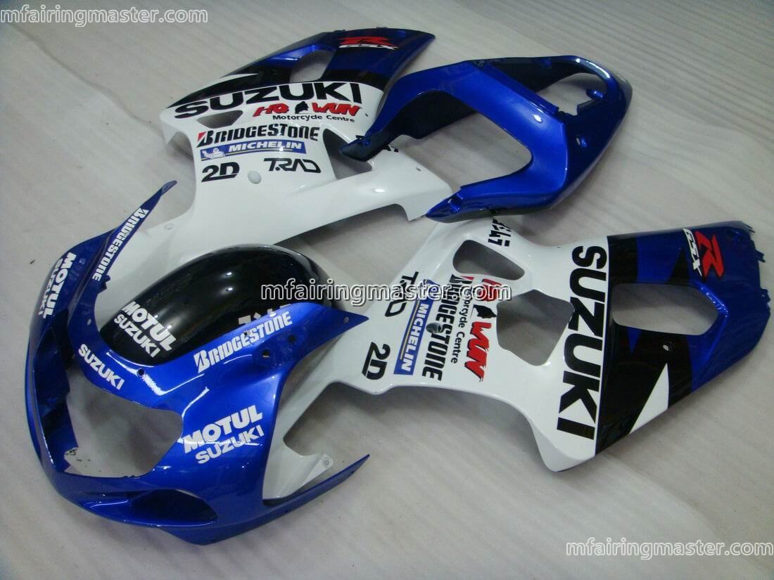 (image for) Fit for Suzuki GSXR 600 750 k1 2001 2002 2003 fairing kit injection molding Motul blue white